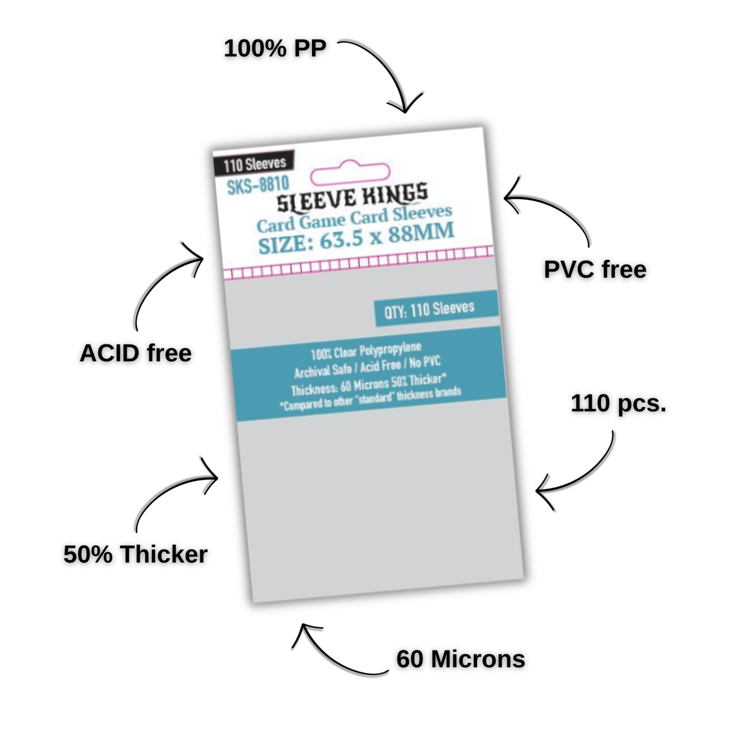Merkmale der Kartenhülle von Sleeve Kings SKS - 8810 63,5x88mm (Standard) - ReDesign
