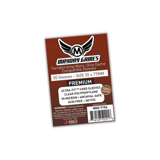 Mayday Games Kartenhüllen MDG - 7154 55x77mm (Premium) "Terraforming Mars: Dice Game" Compatible Sleeves - ReDesign
