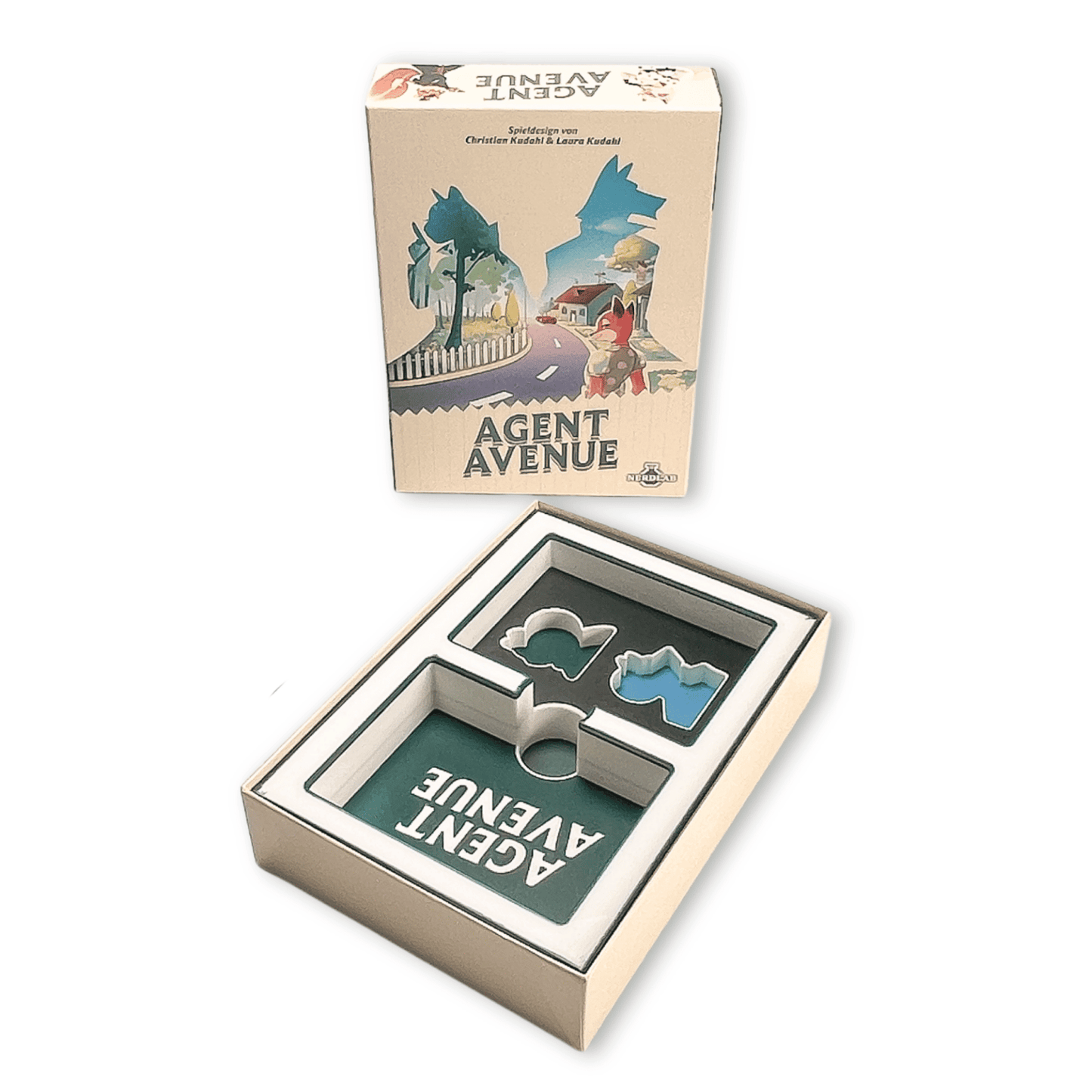 ReDesign passgenaues ABS-Insert für Agent Avenue Brettspiel – übersichtliche Aufbewahrung von Spielkarten und Spielfiguren