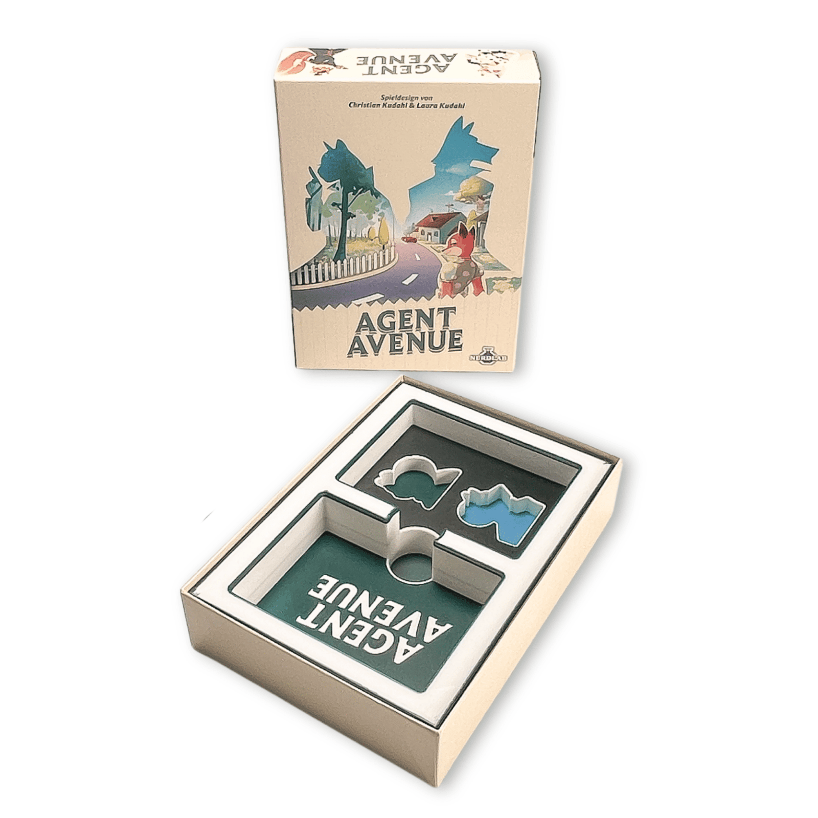 ReDesign passgenaues ABS-Insert für Agent Avenue Brettspiel – übersichtliche Aufbewahrung von Spielkarten und Spielfiguren