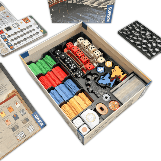 ReDesign Insert für Die Weiße Burg: geordnete Aufbewahrung für Karten, Figuren, Würfel und Marker.