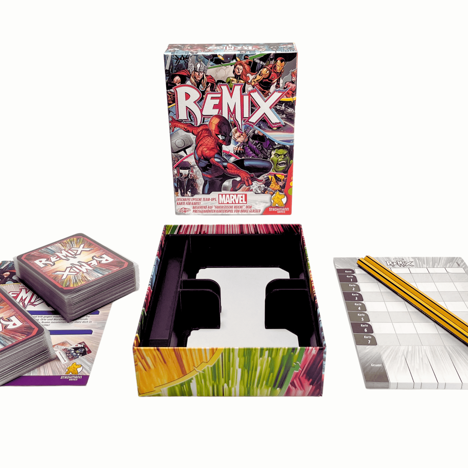 ReDesign Insert für Marvel Remix das Kartenspiel mit einem passgenauem  3D Druck aus ABS in schwarz