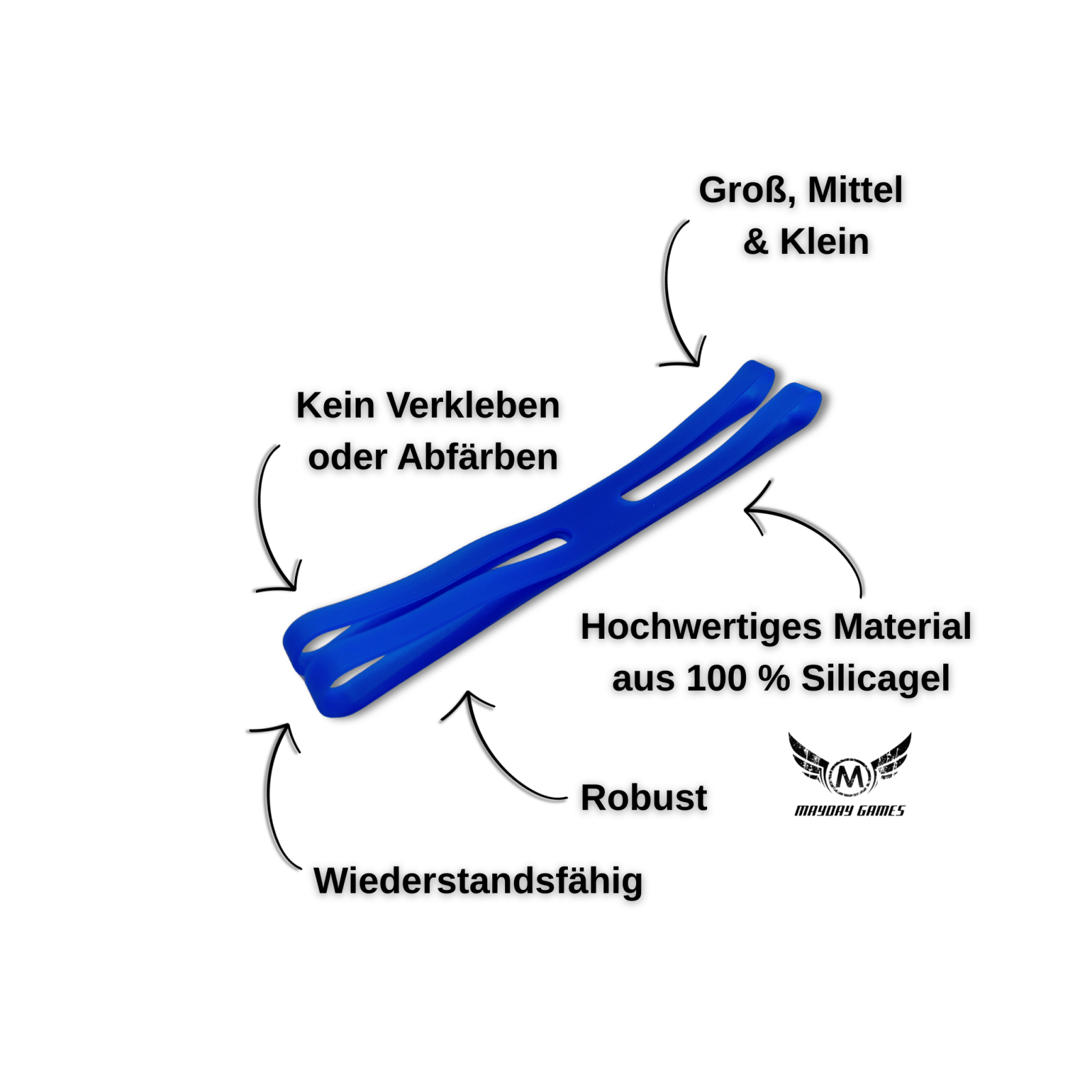 Silicagel - Band in Blau – Sicherer Transport für Brettspiele - ReDesign