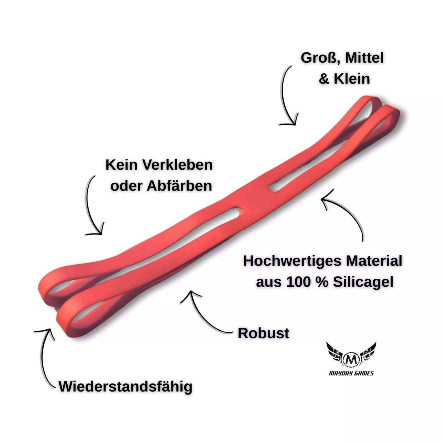 Silicagel - Band in Rot (XL) – Sicherer Transport für Brettspiele - ReDesign