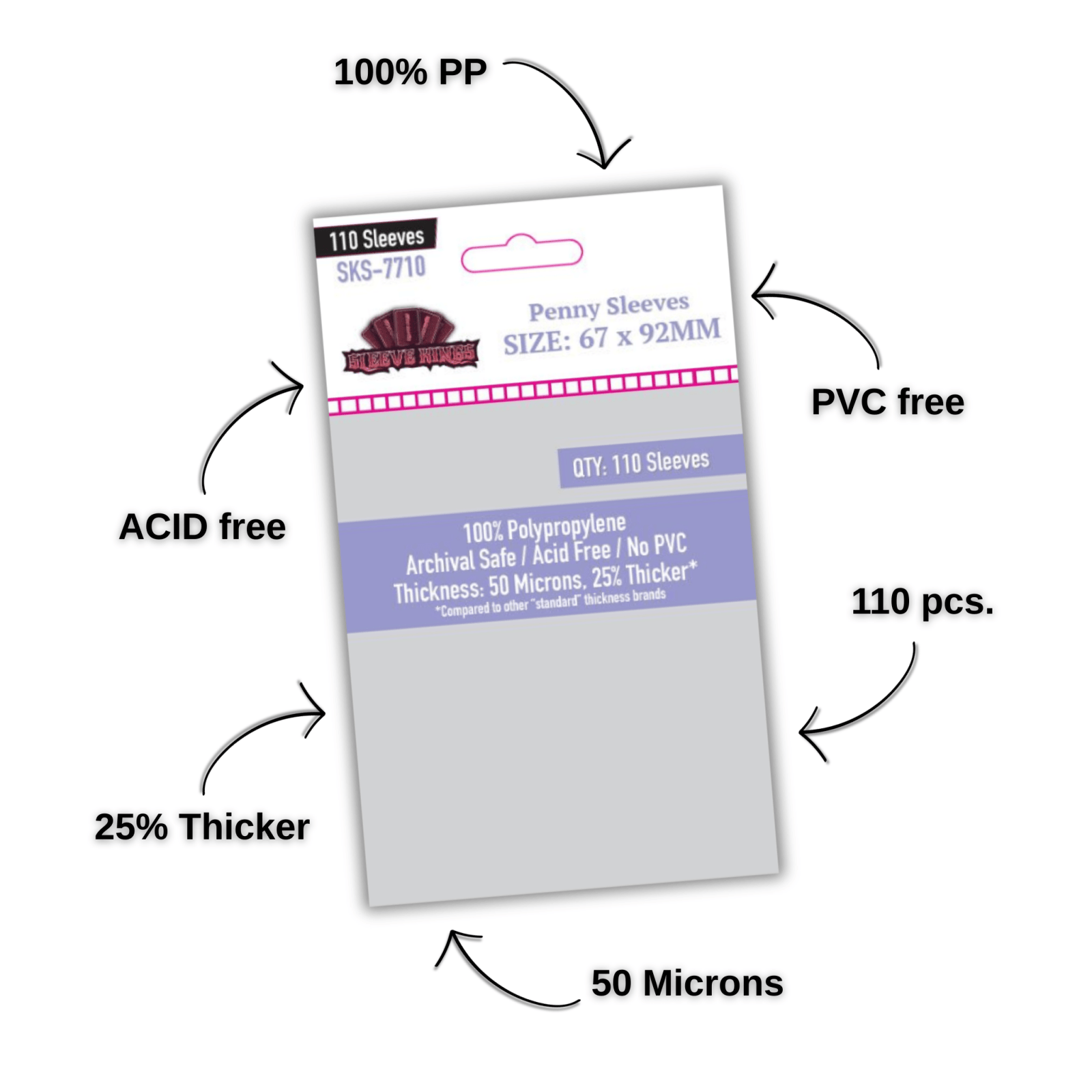 Sleeve Kings Kartenhüllen SKS - 7710 67 x 92mm (Penny Sleeves) - ReDesign